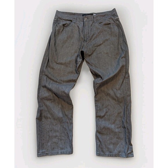 Rocawear R+ Baggy Denim Gray Jeans Sz  44 (43x34)  Wide Leg Embroidered Hip Hop - Picture 1 of 11